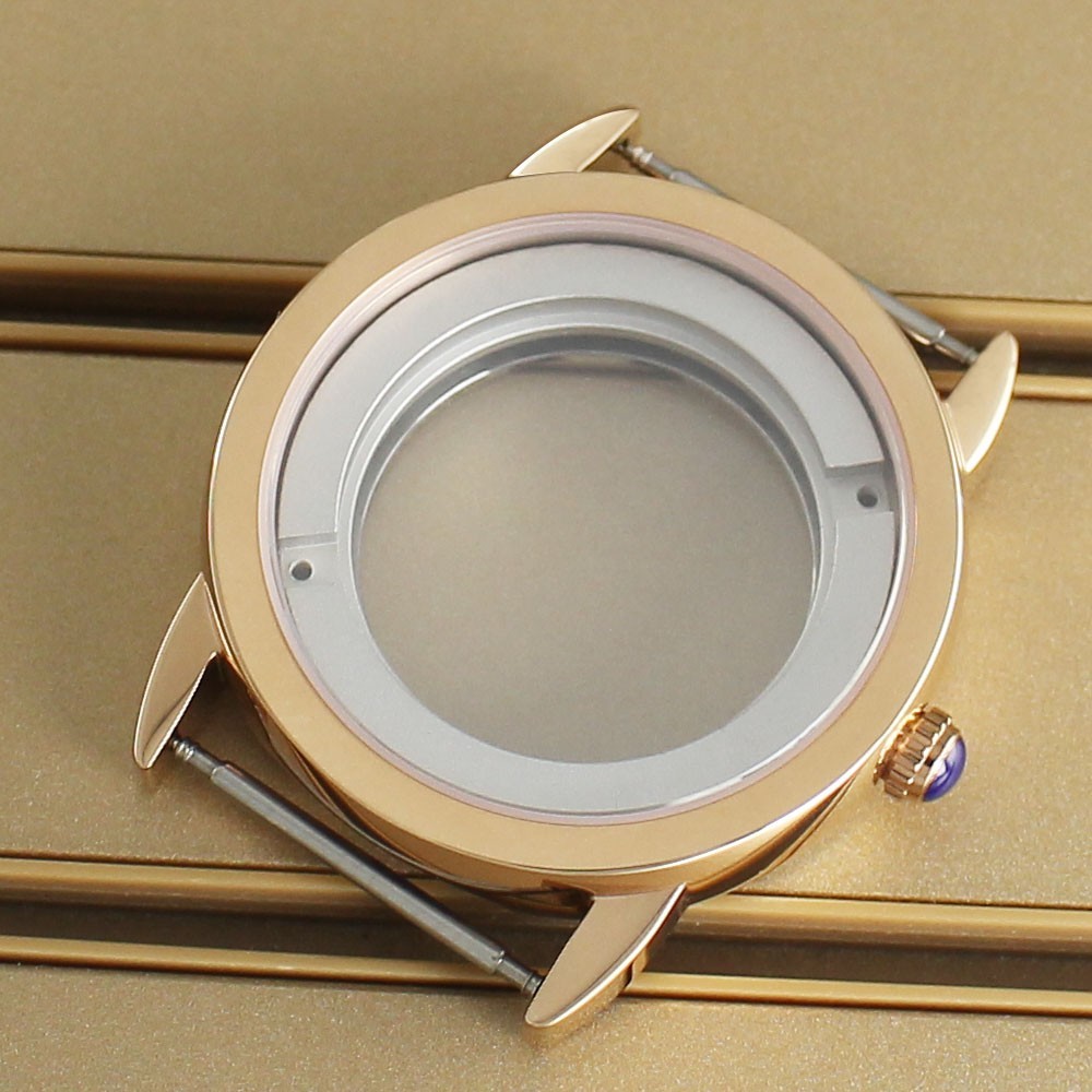 Sapphire 42mm Classic Pilot Watch Case Steel 10ATM For ETA 2824 PT5000 Movement