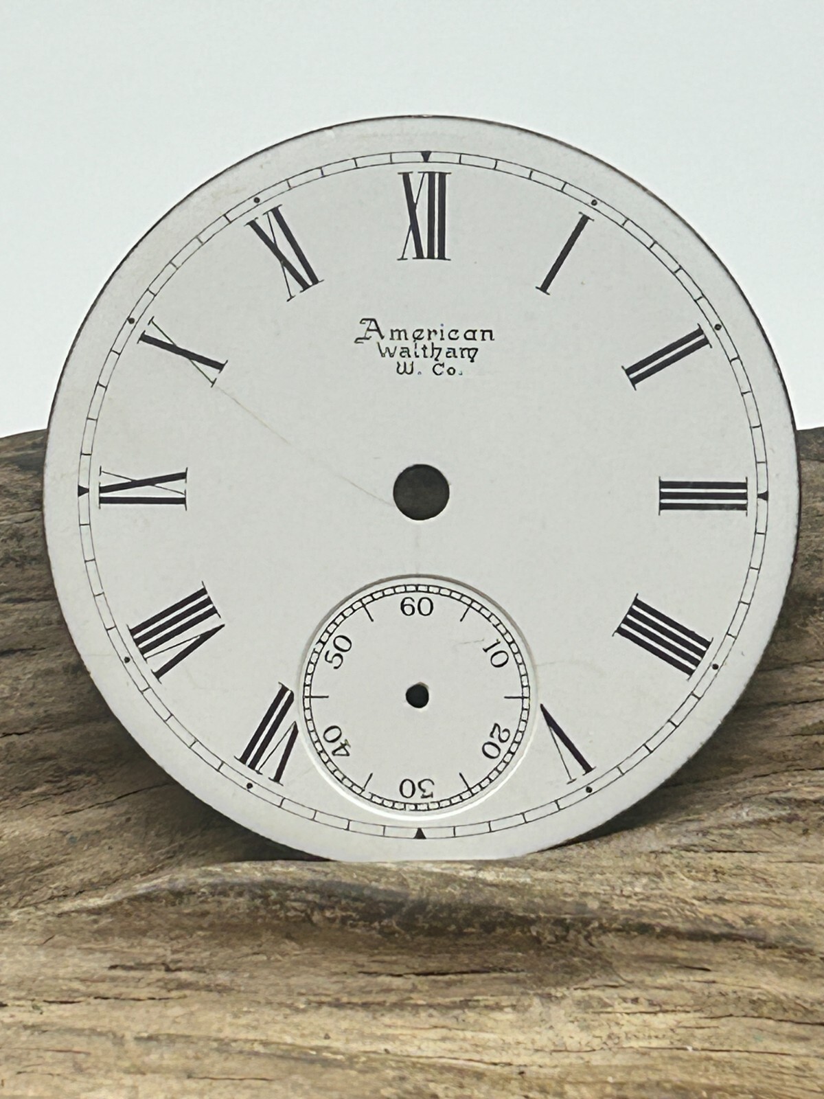AMERICAN WALTHAM WATCH CO. POCKET WATCH DIAL ROMAN NUMERAL INDICES 45.4mm (OP)