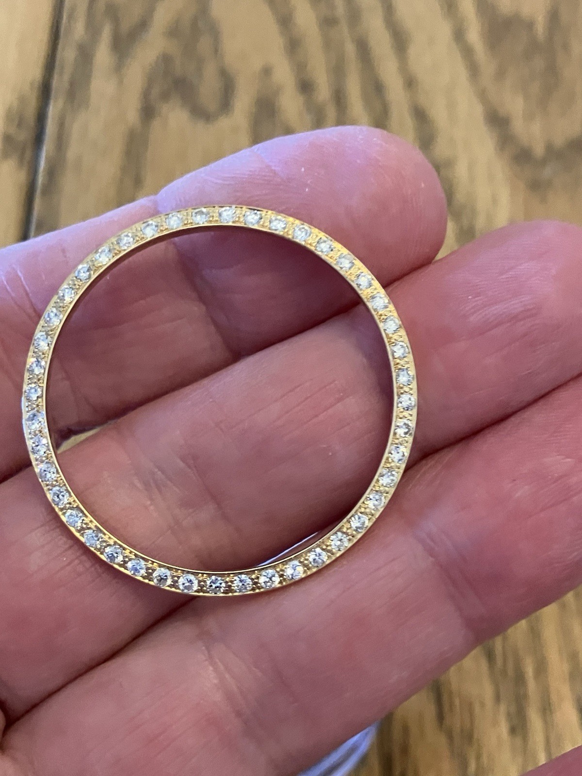 Vintage 14K Yellow Gold Diamond 35MM Bezel for Rolex 16233, 16013, 4.7 grams
