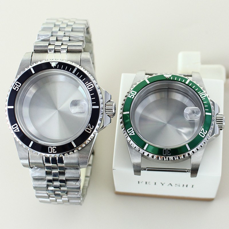 38MM Sapphire Glass Watch Case strap Ceramic Bezel Mod Parts Fit NH34A NH35 NH36