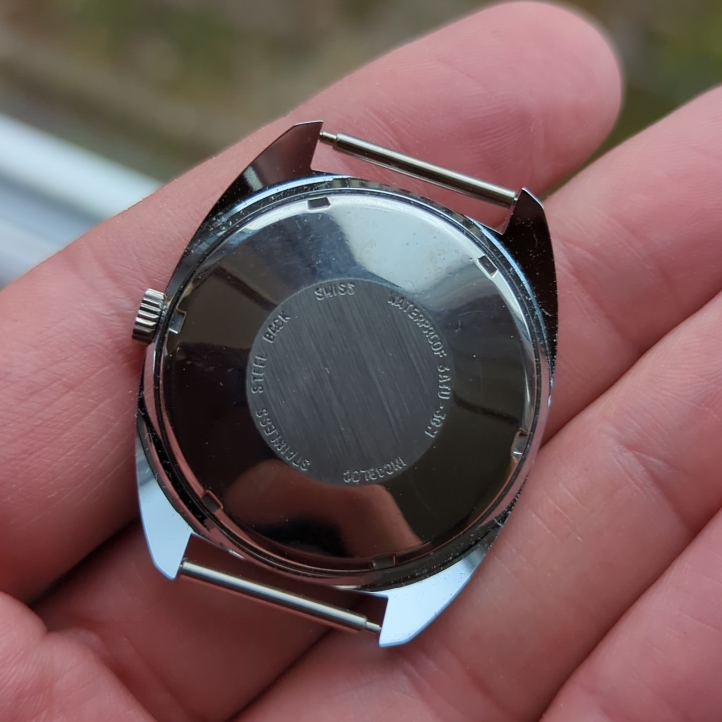 1960s Swiss NOS Waterproof Vtg Watch Case 36mm For Watchmaking (Ref:AM)