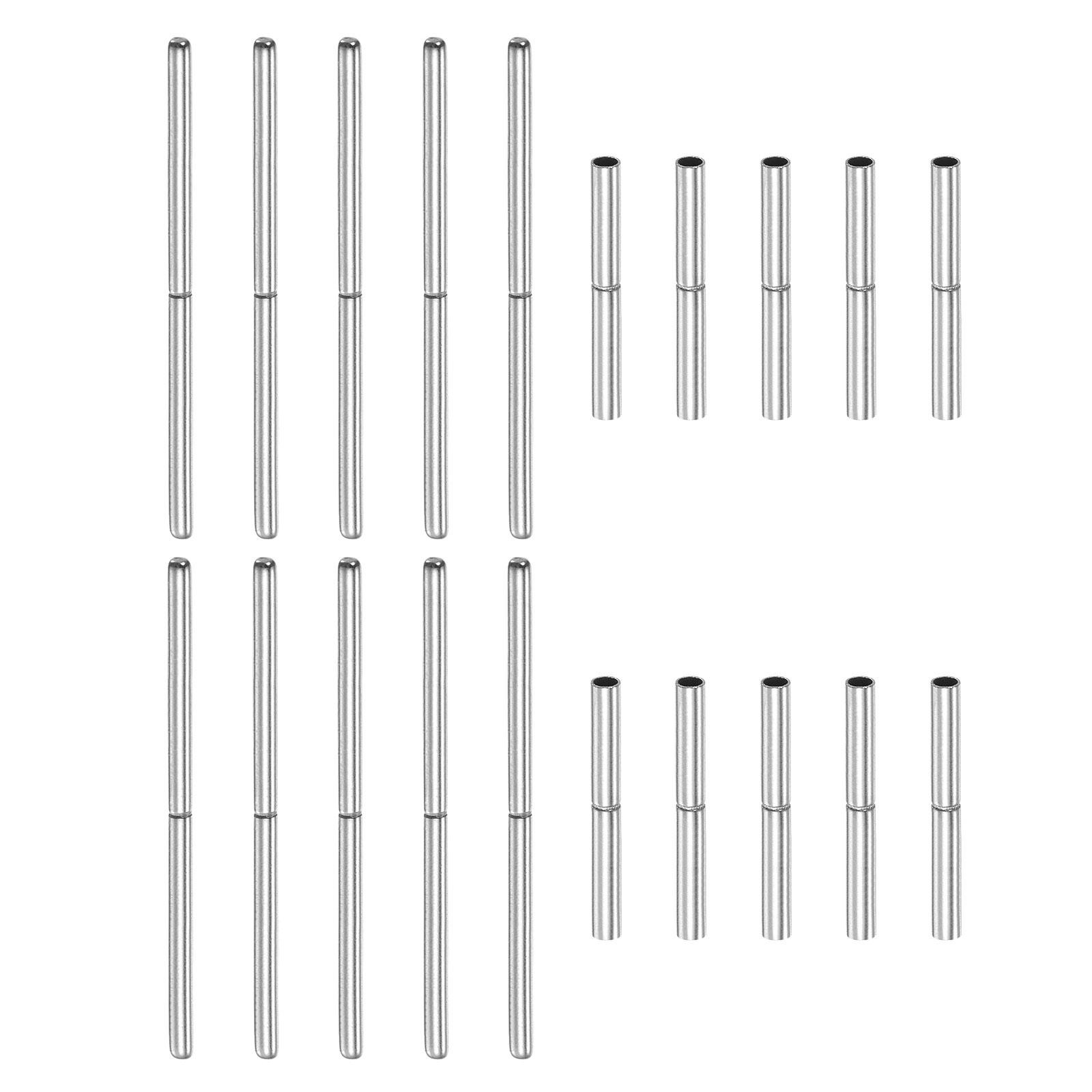 10pcs Watch Strap Tubes Pins 1.3mm Tube Dia 21mm Pin Length Stainless Steel