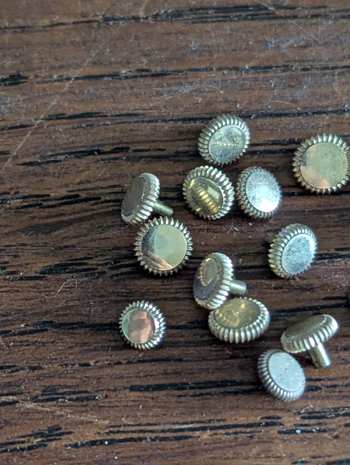 IWC Watch Crowns, Gilt, International Watch Co, Various Sizes, Used Crowns #N823