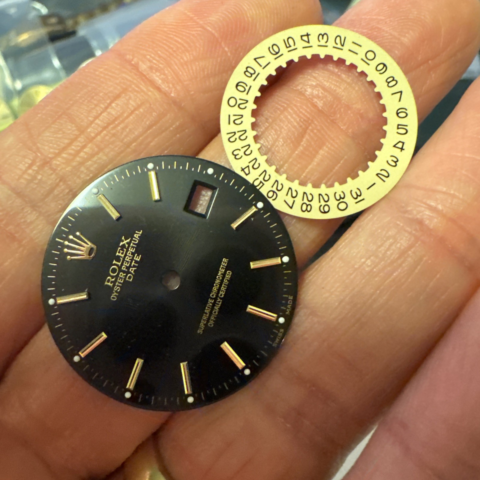 Rolex Oyster Date 15013 15017 15238 15018 15233 Black Dial w/ date wheel (58)