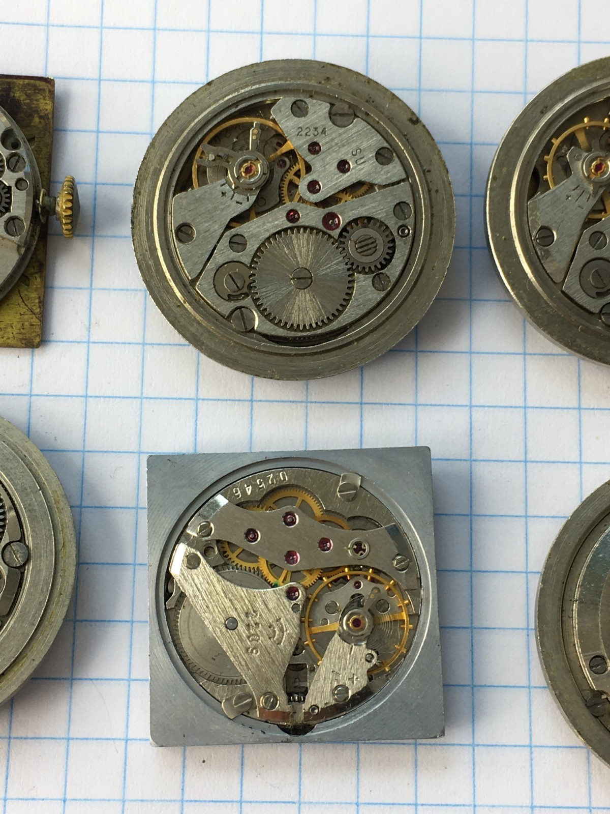 MOVEMENTS (13pcs) FOR MENS WRIST WATCH Slava Vostok Raketa USSR for parts