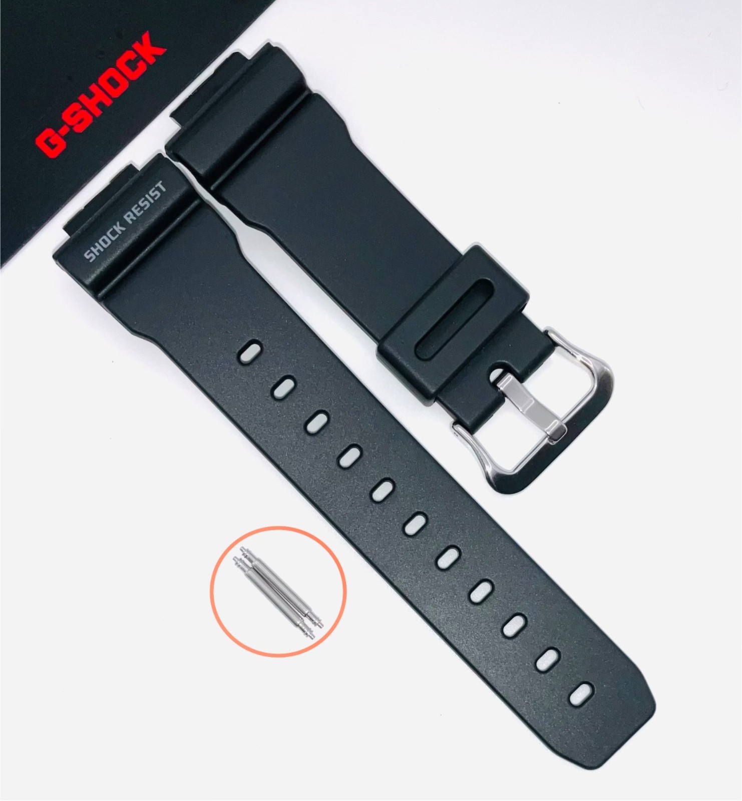Genuine Casio G-Shock Black Watch Band Strap DW-6900E-1 + Pins