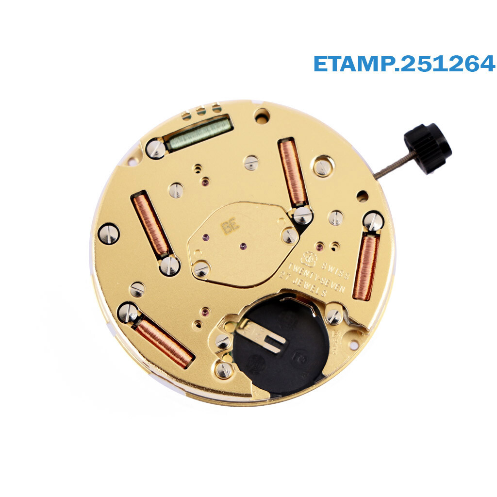 ETA 251.264 Swiss Movement, CHRONO 13 1/4, HEIGHT 5.00, HAND-FIT (1), Date On 6.