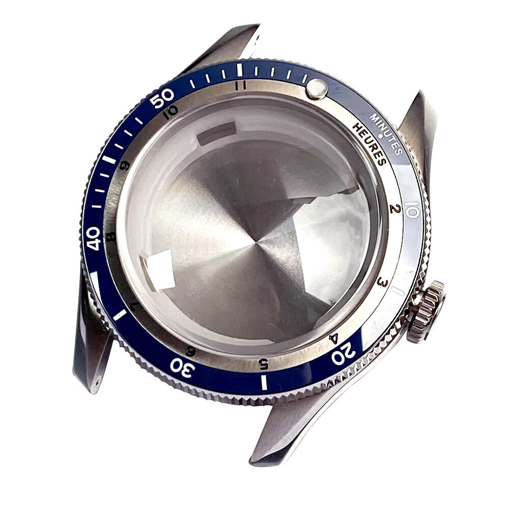20ATM Diver 40mm Double Bow Sapphire Watch Case Fit NH35 PT5000 Steel Bracelet