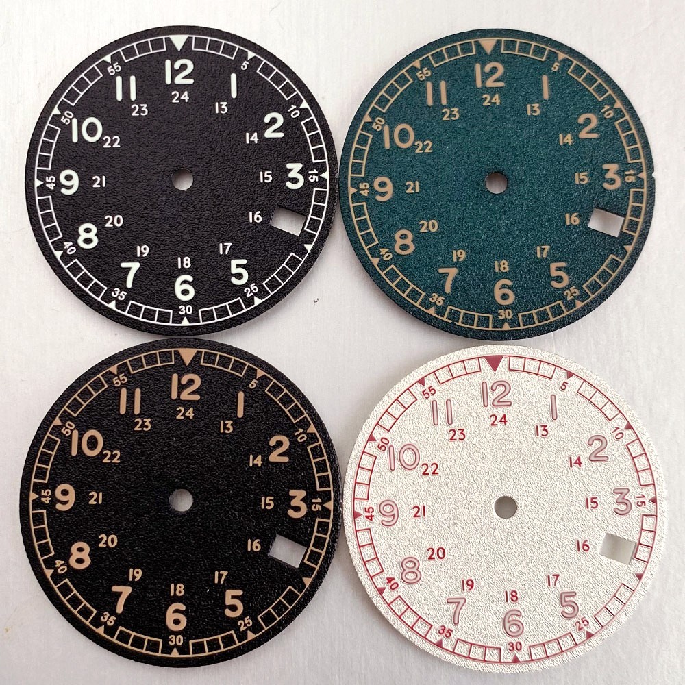 New 29mm Frosted Particles Arabic numerals Sterile NH35 Watch Dial Face Set Lume