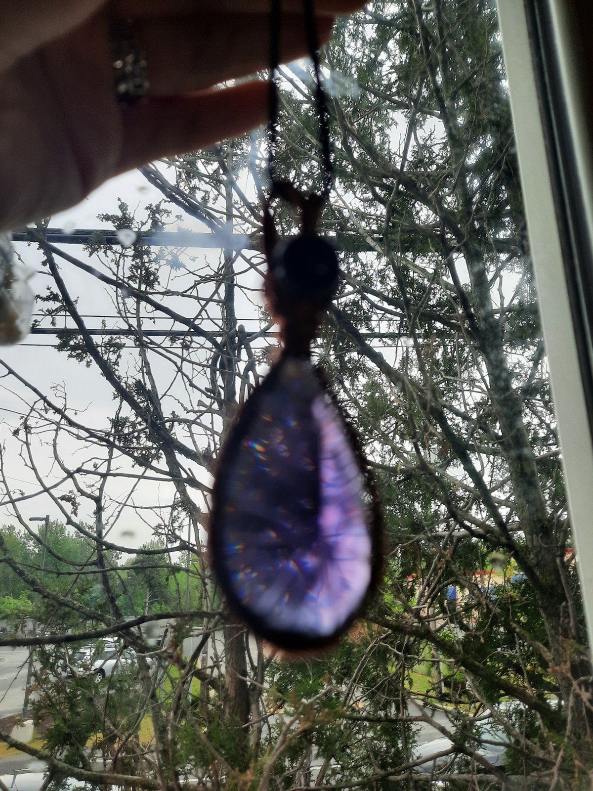 Handmade Wire-Wrapped Pendant Necklace with Amethyst bead