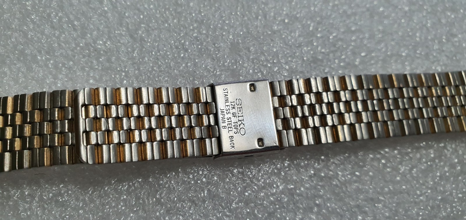 Seiko B386 Gold 12K GF Tops On Stainless Steel Strap Bracelet 18/14mm Authentic