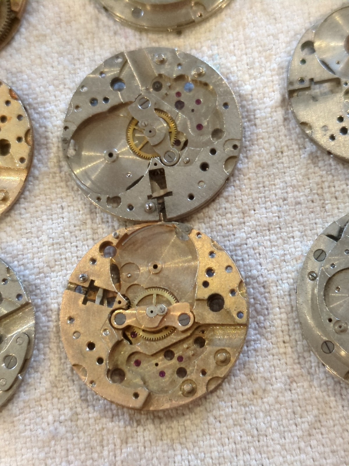 Lot Of 21 Assorted USA DRP Vintage Watch Movement Parts For Repair. See Pictures