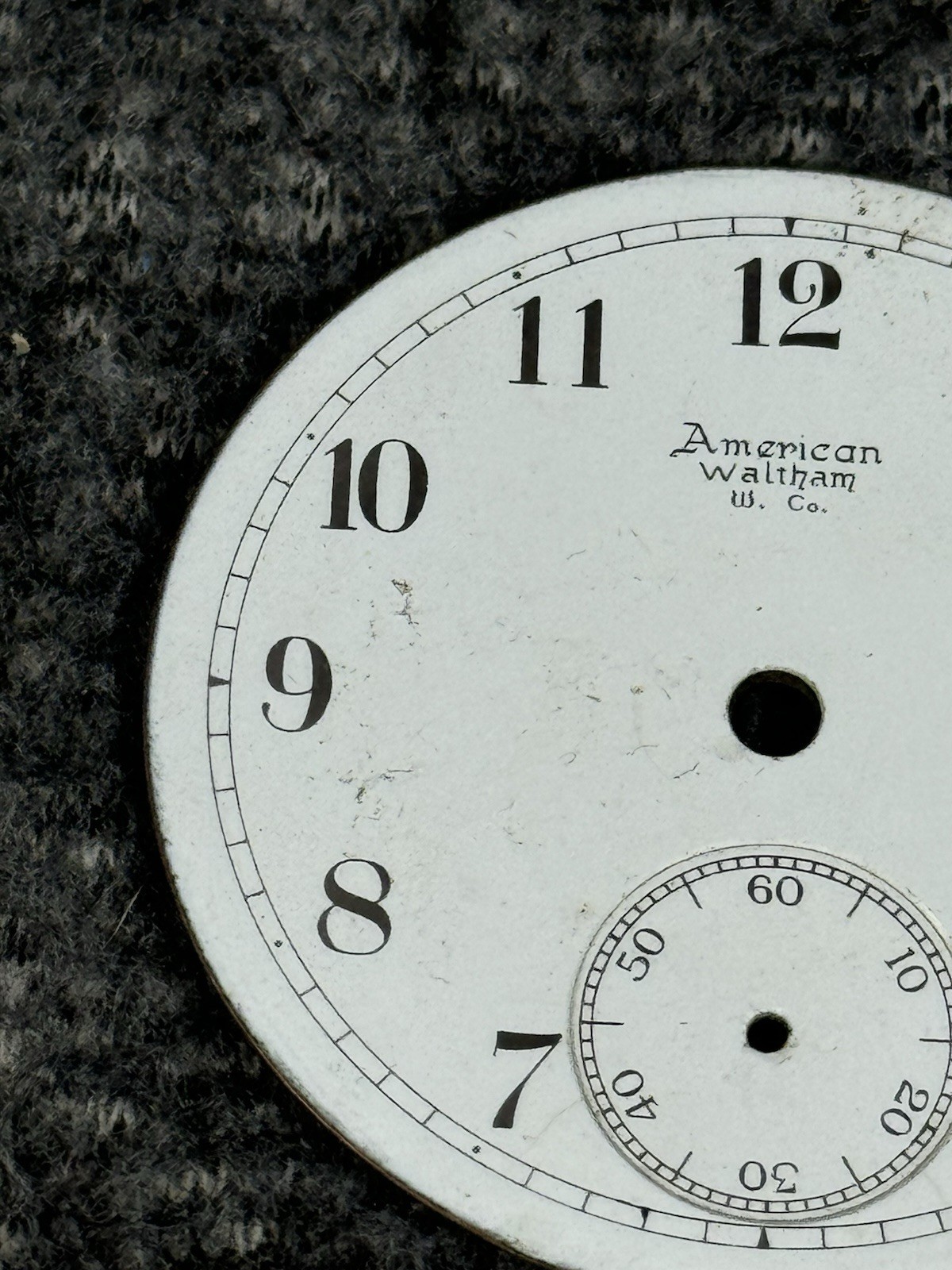 American Waltham Watch Co Dial 18s Metal 12hr Arabic Numerals