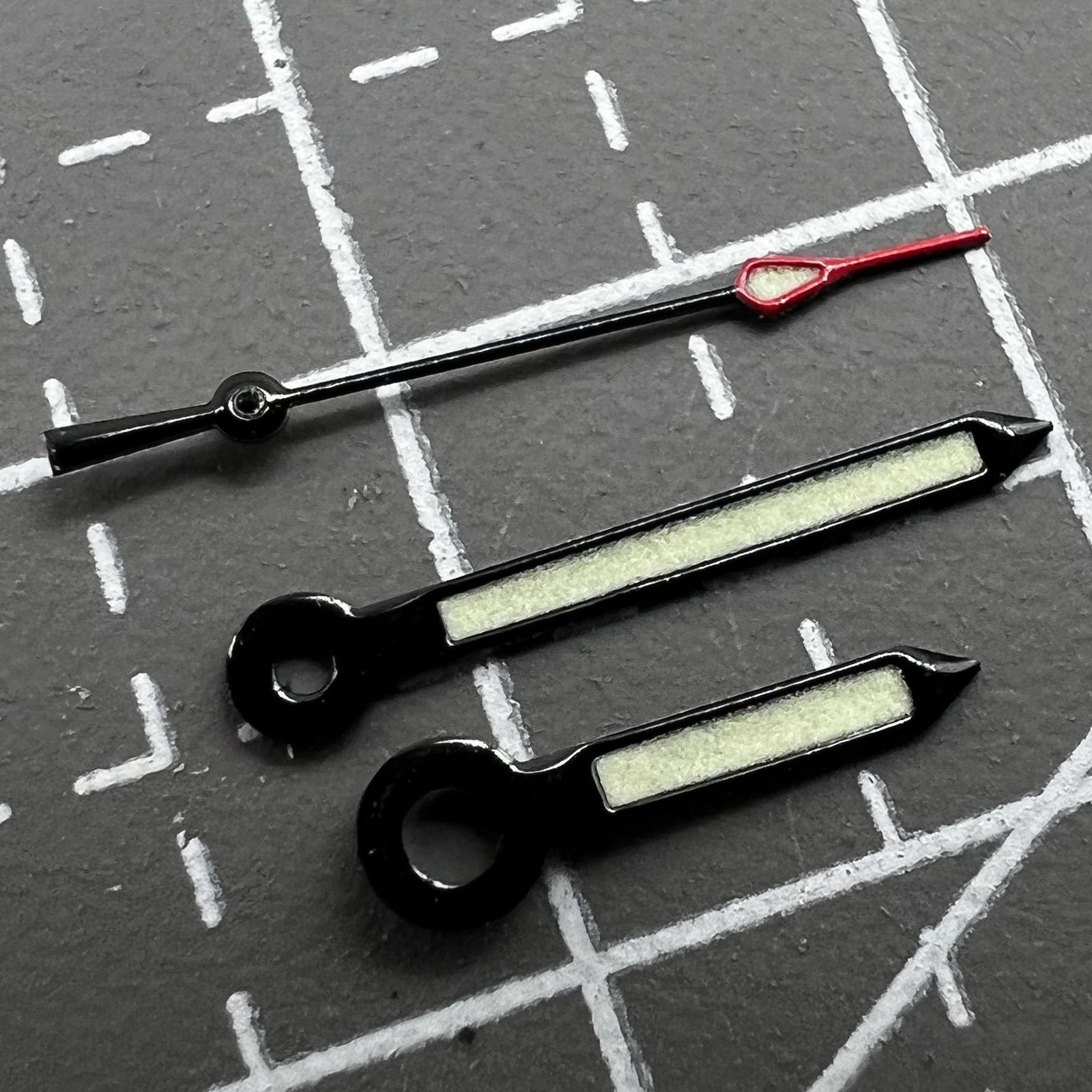 3 Hands Green Luminous Black Trim Watch Hands Set for Movement NH35/NH36/4R36