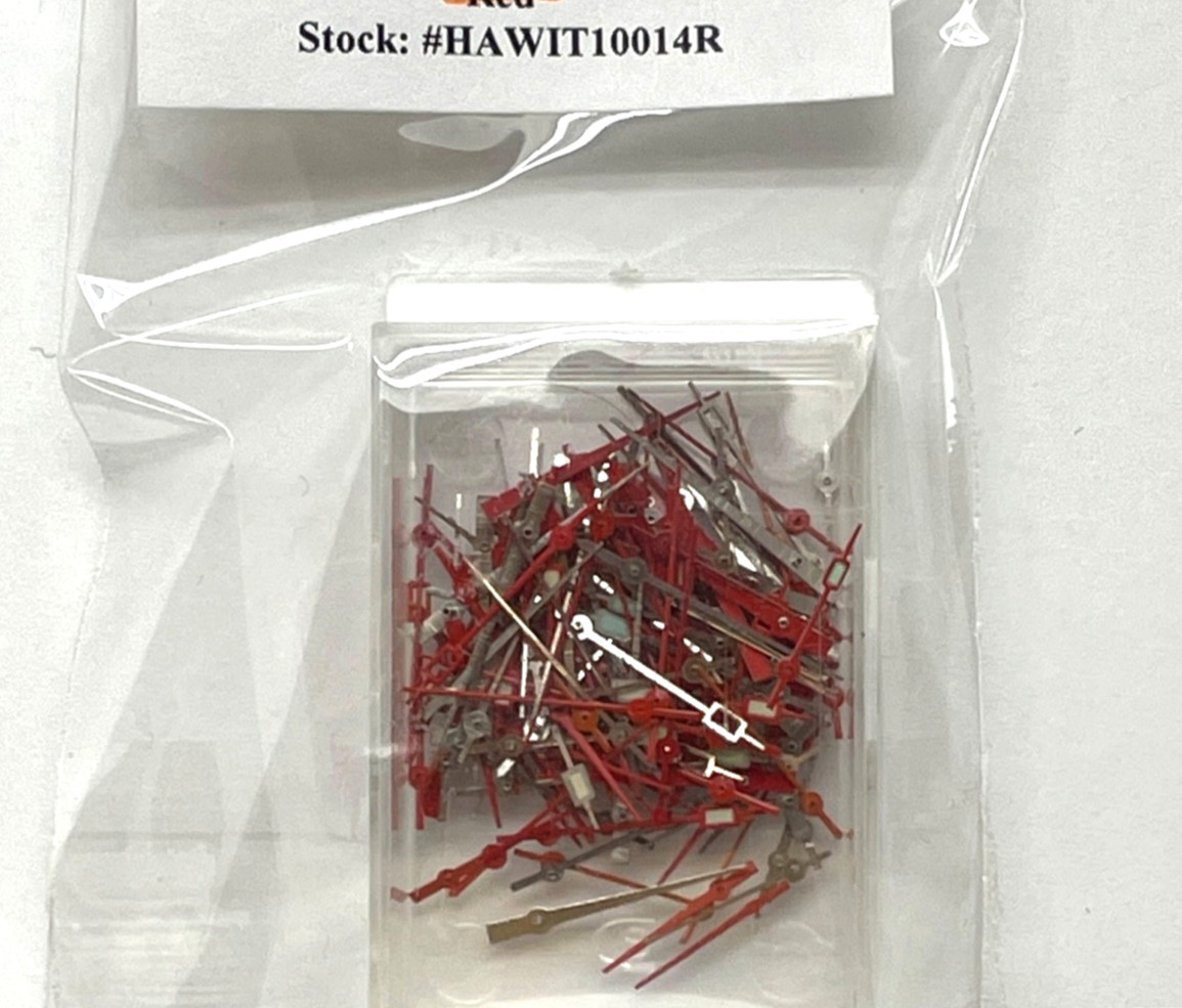 Watch Hands Assortment 144 Red Second Hands for Mechanical and Quartz Mvts.