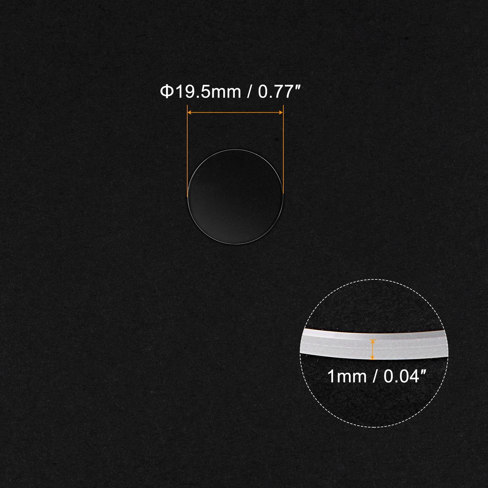 19.5mm Dia. Watch Glass Sapphire Crystal Lens, Round Flat 1mm Thickness Clear