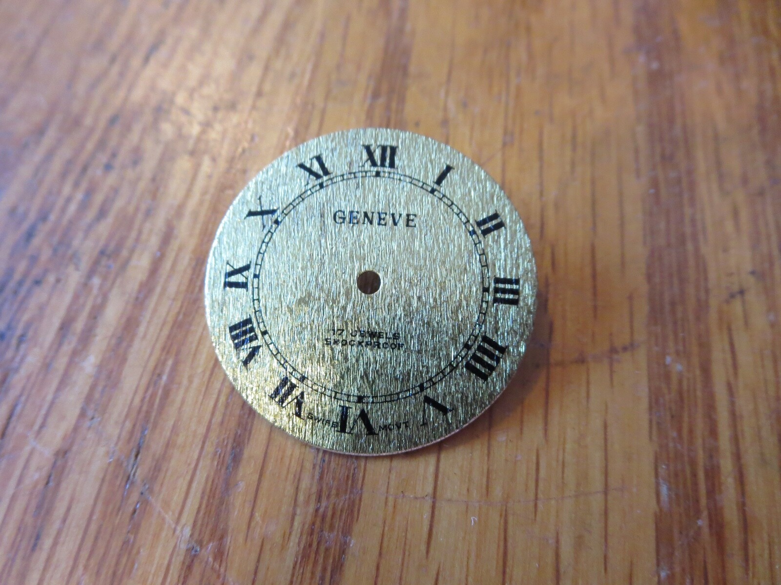 24Vintag Geneve Watch Dial Face Gold Tone Roman numerals Apx 29mm Steampunk Art
