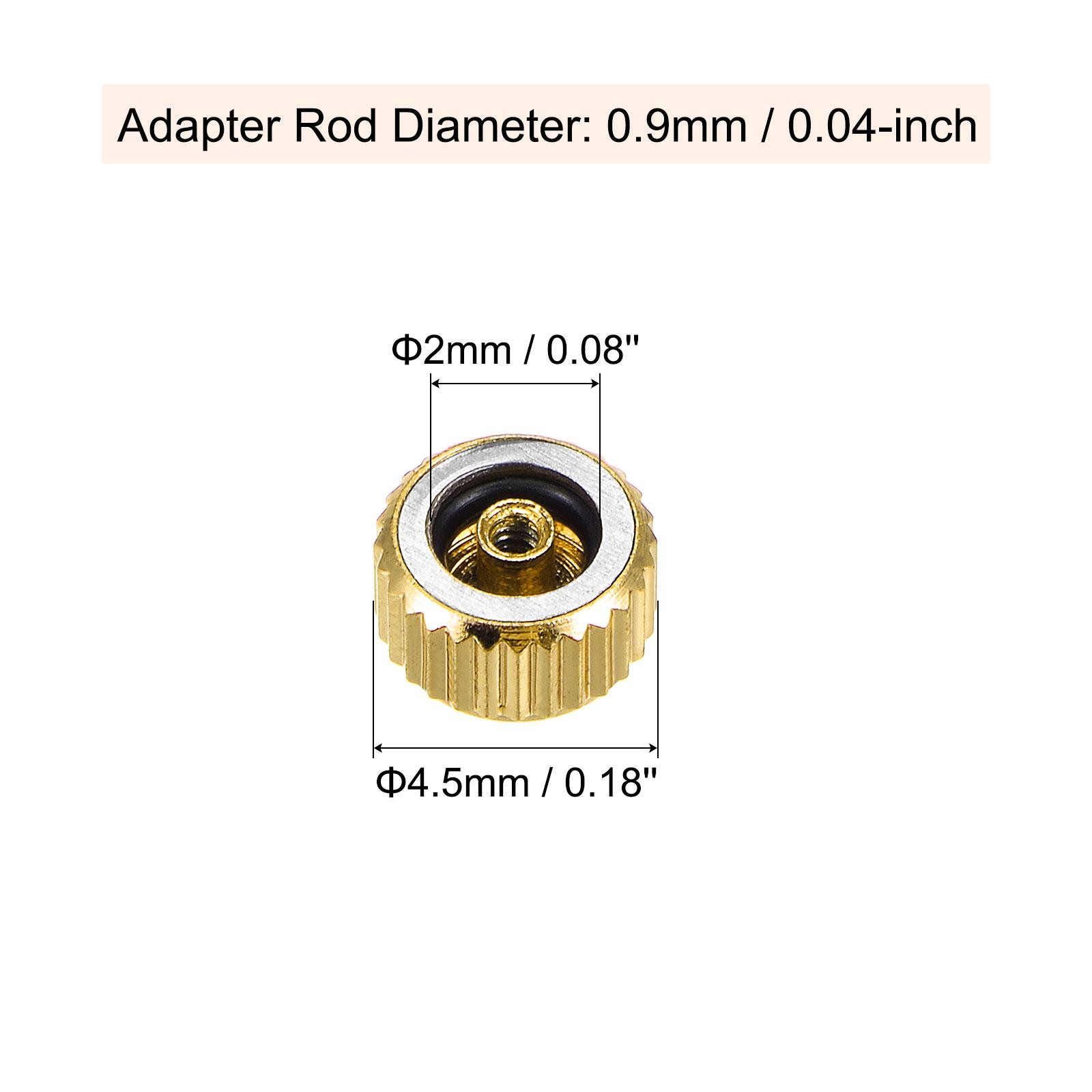 2Pcs 4.5mm Watch Crown Parts SUS304 Flat Short Stem 2.5mm ID Gold Tone