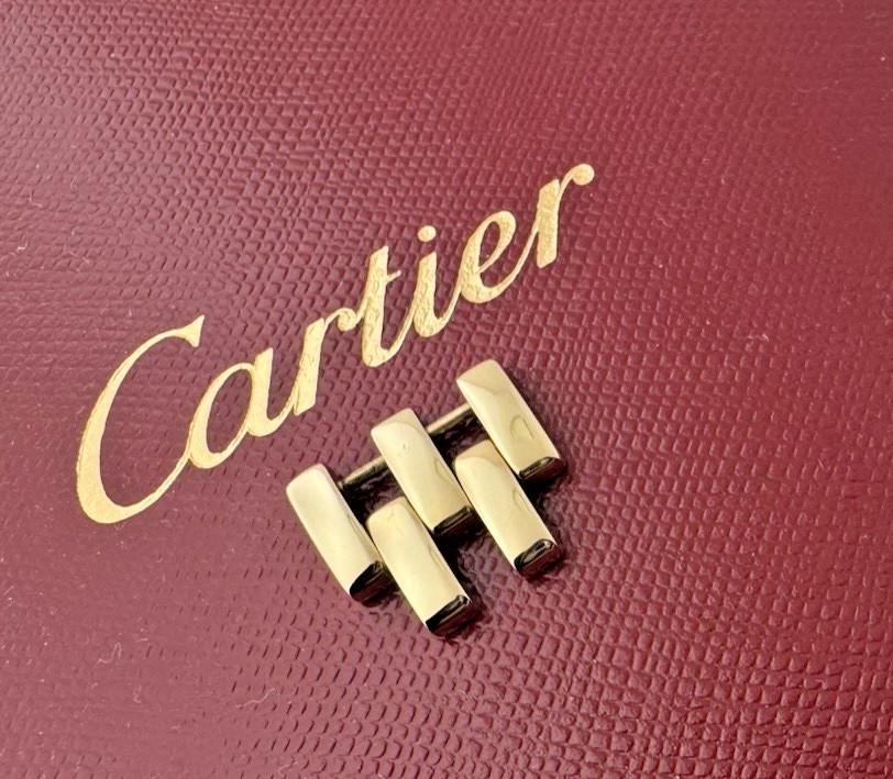 Cartier Watch Bracelet Link Panther 18k Yellow Gold 15mm RARE TWO Screws SWISS