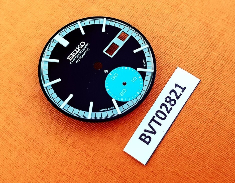 NEW AF SEIKO BLACK BLUE DIAL FOR 6139 – 6139 8020 CHRONOGRAPH WATCH BVT02821