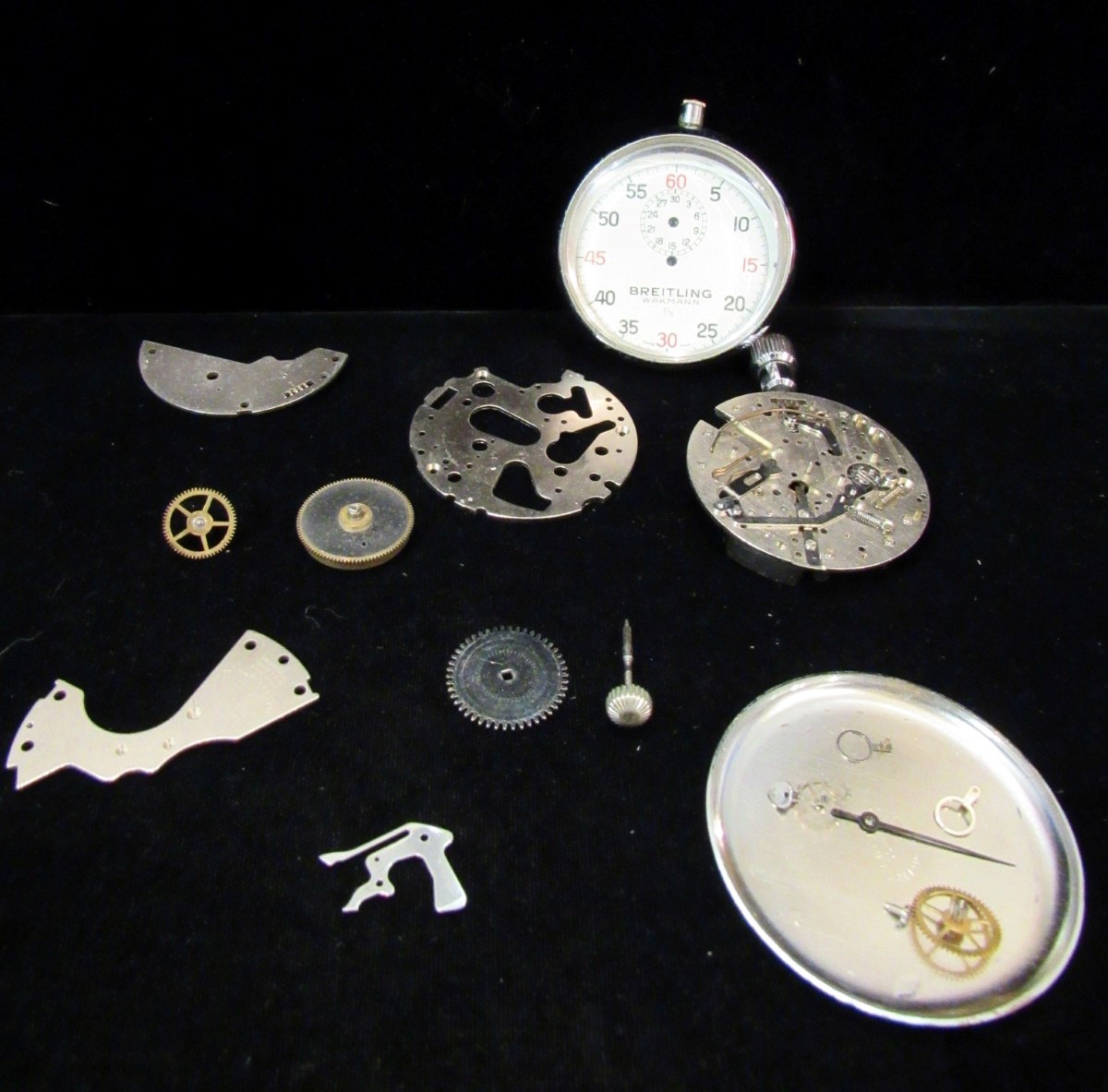 VINTAGE SWISS MADE BRETLING WAKMANN 1/5 STOP WATCH-PARTS ONLY (EZS004448)