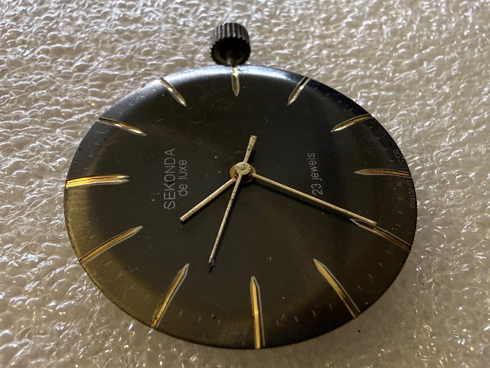 USSR SEKONDA de LUXE movement 2209 caliber Gold Plated watch mechanism FOR PARTS