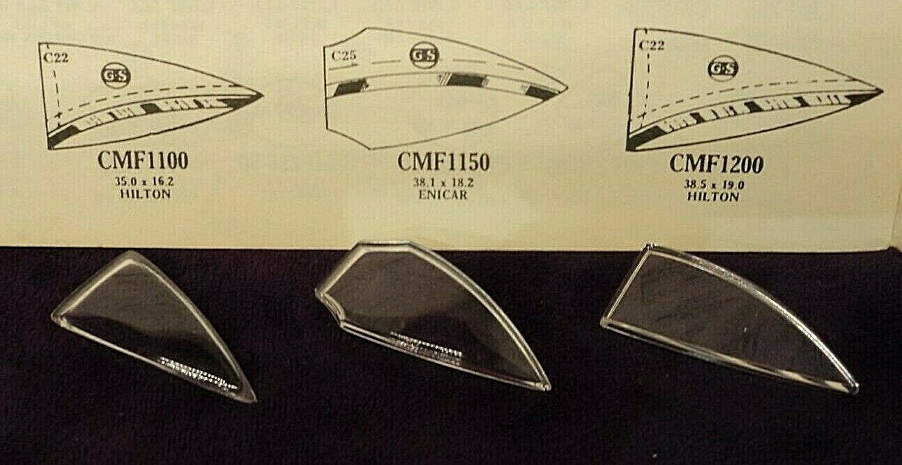 MINERAL GLASS G-S CMF1100 CMF1150 CMF1200 HILTON ENICAR ARROW SPEAR CRYSTAL