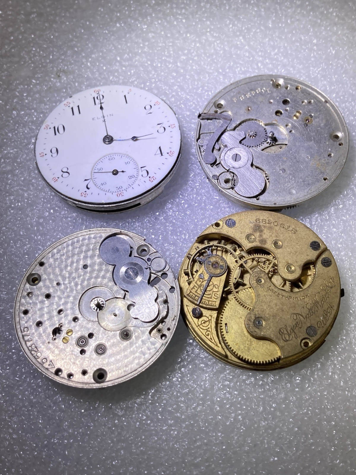 6 Size Parts Movements Elgin-Hampden-Waltham + Parts