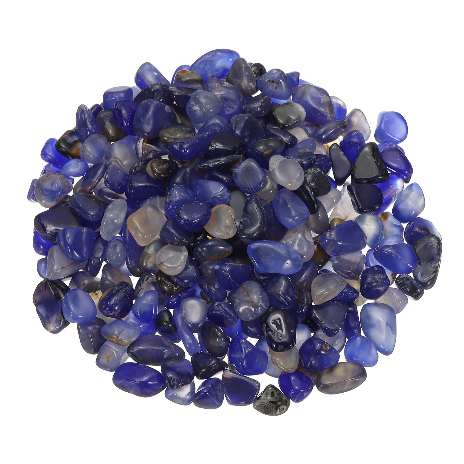 Tumbled Chips Stones, 1lb/500g Fluorite Tumbled Gravel, Blue Agate