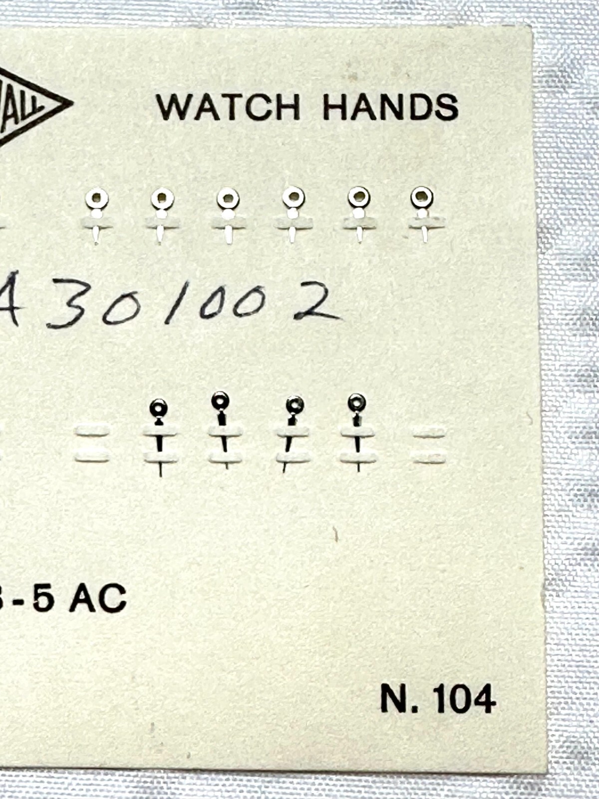 Newall No 104 Silver Lozenge Watch Hands AS976-1012 AS SHOWN 20-50