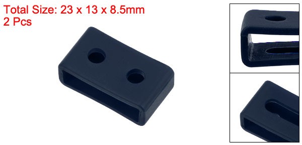 Watch Band Strap Loops Silicone for 20mm Width Watch Band, Navy Blue 2 Pcs