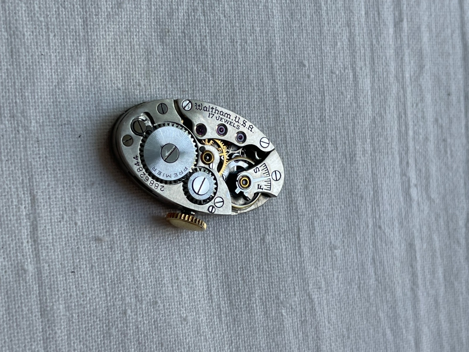 Waltham Premier rare dial – movement for ladies watch RUNS, lot 2606