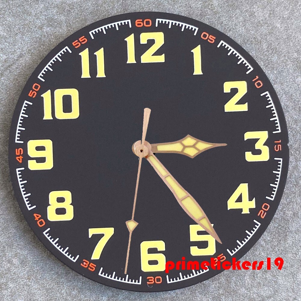 40.5mm Watch Dial Matte Face Hands Set Luminous Fit NH35 NH36 ETA2824 PT5000