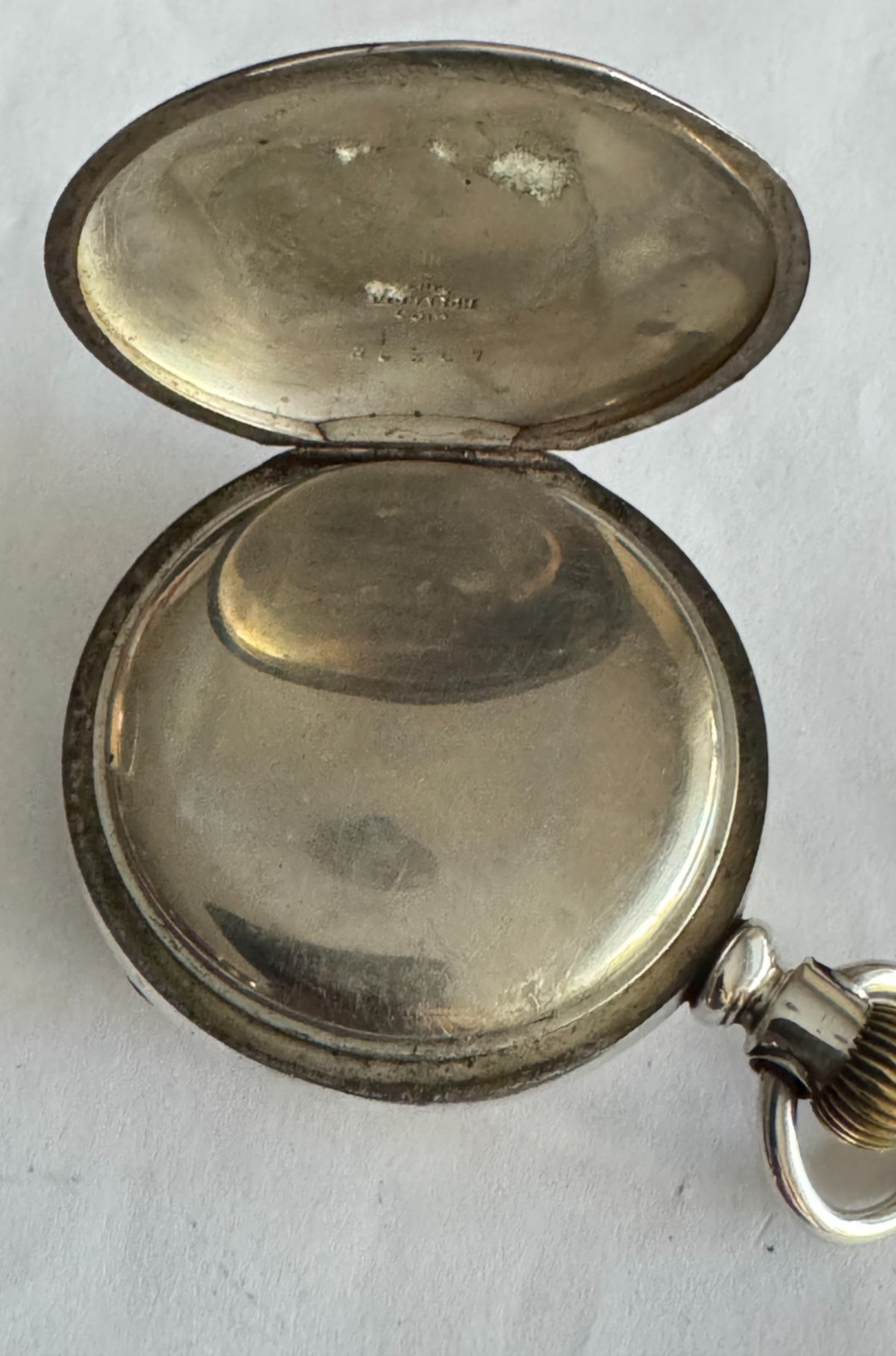 VINTAGE 18 SIZE FAHY’S MONARCH 4OZ COIN SILVER CLAM SHELL POCKET WATCH CASE