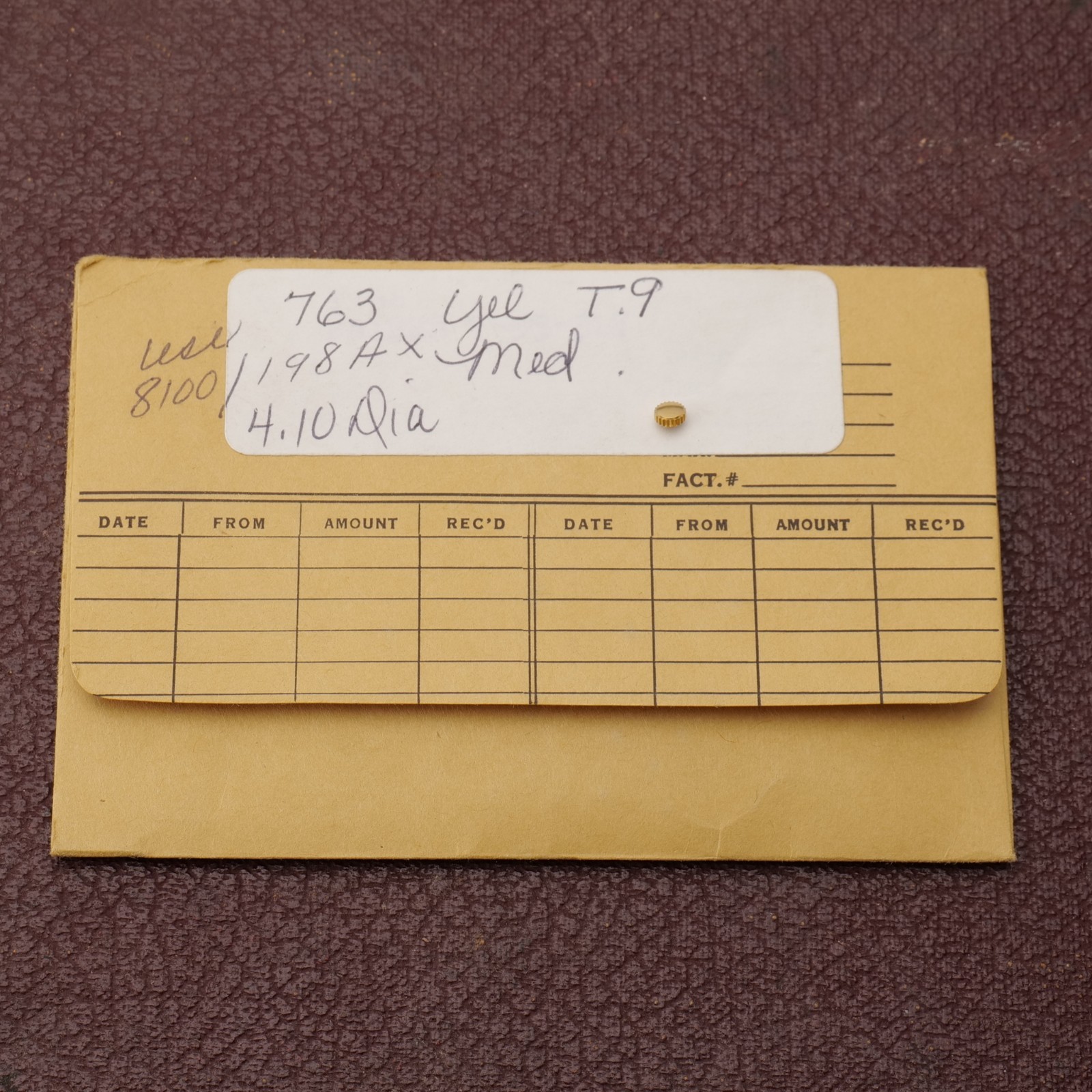 Vintage NOS Watch Crown Part – 4.10mm Medium Tap 9 Watchmakers (G21D15)
