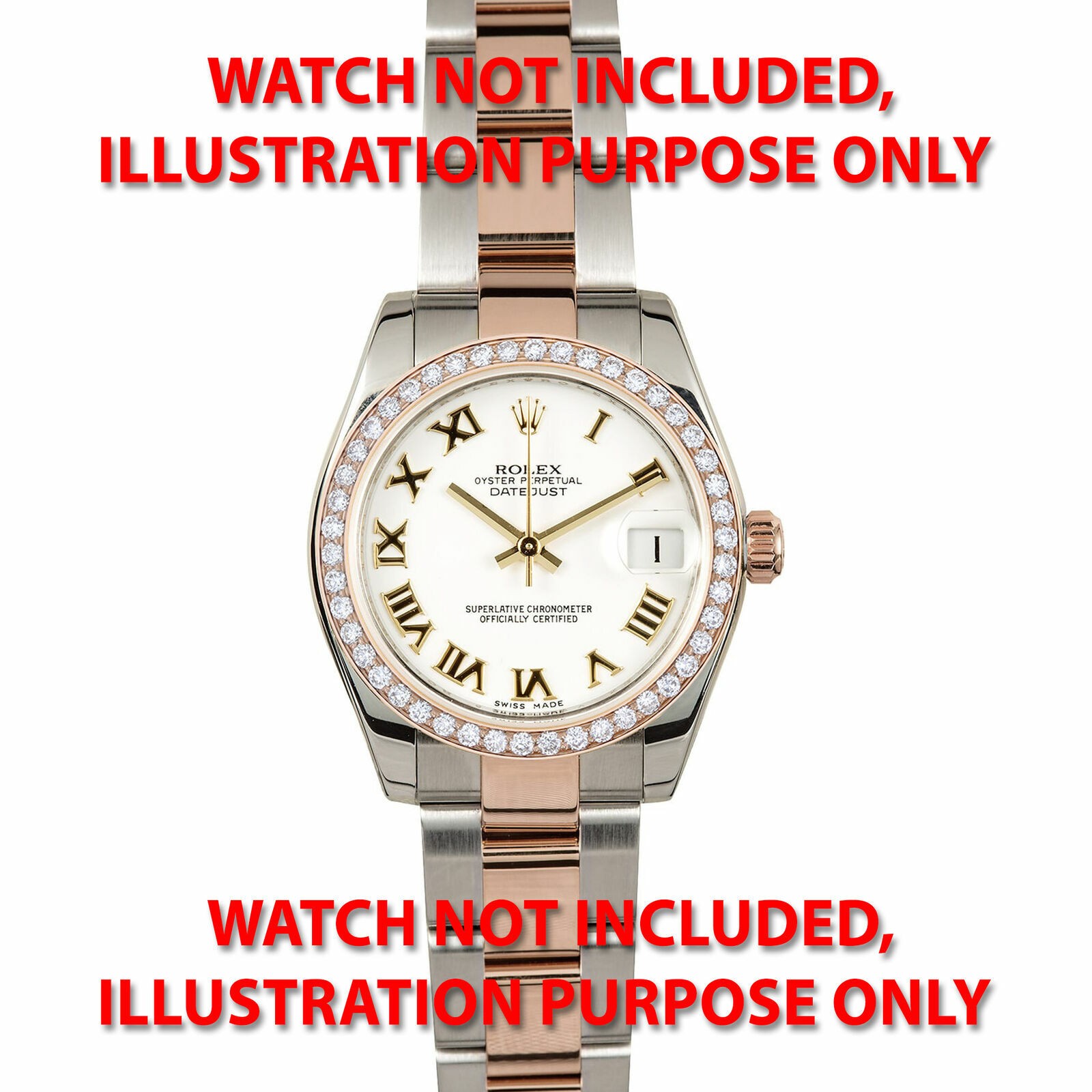 1CT BEAD SET NATURAL DIAMOND BEZEL FOR ROLEX 31MM DATEJUST, PRESIDENT ROSE GOLD