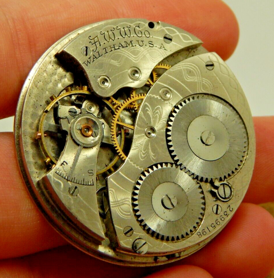 Antique Waltham Pocket Watch Movement 12s 7j Grade 210 Circa 1921