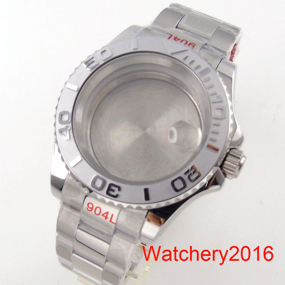 40MM Bidirectionally Rotate Ceramic Bezel Accessories Parts Sapphire Glass White