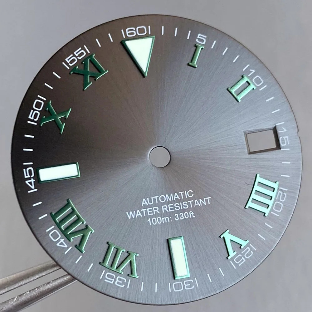 Tandorio New Roman Numeral Sunburst Dial 29mm Watch Dial Face For NH35 NH36 NH38