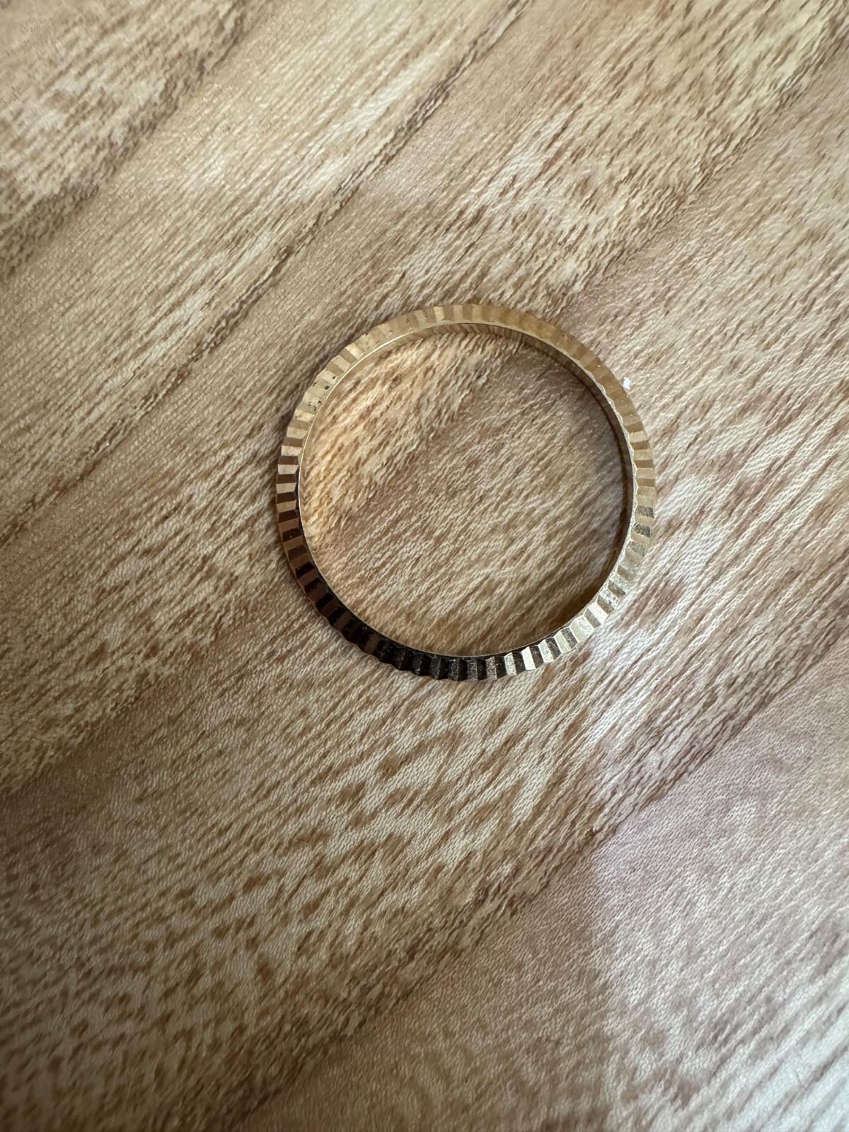 Original Solid 18K Yellow Gold Rolex Ladies Datejust Fluted Watch Bezel (C22)