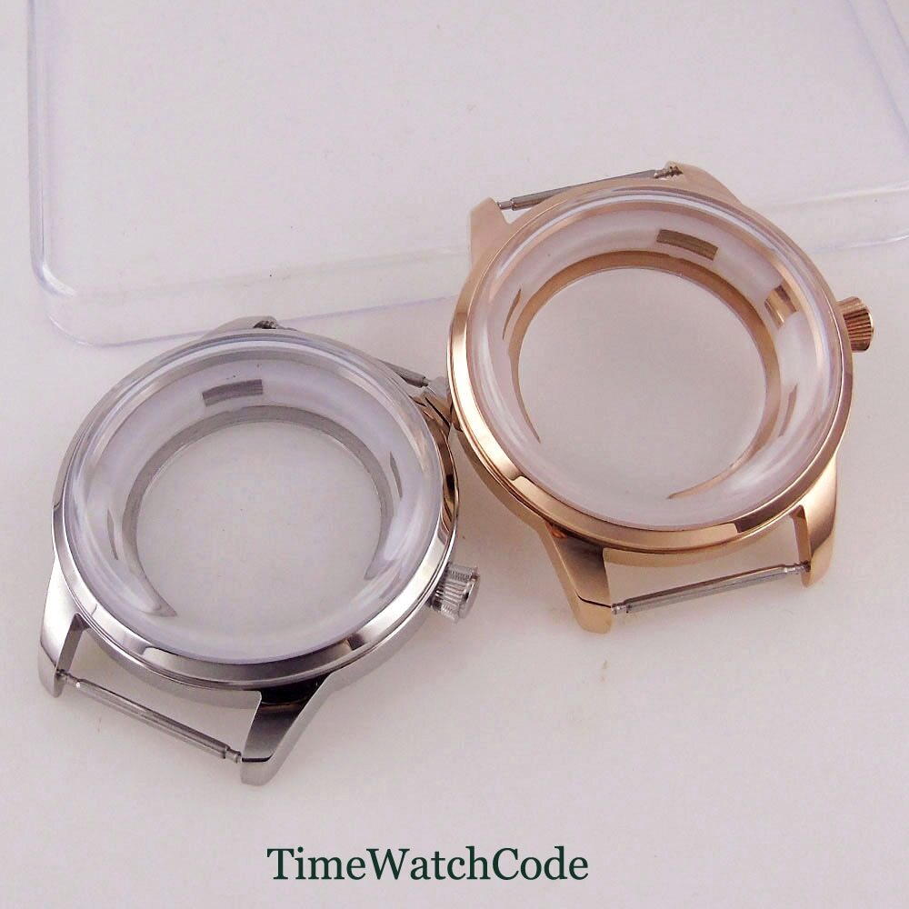 40mm Sapphire Crystal Watch Case Fits NH35 NH36 NH38 Movement Pull-push Crown