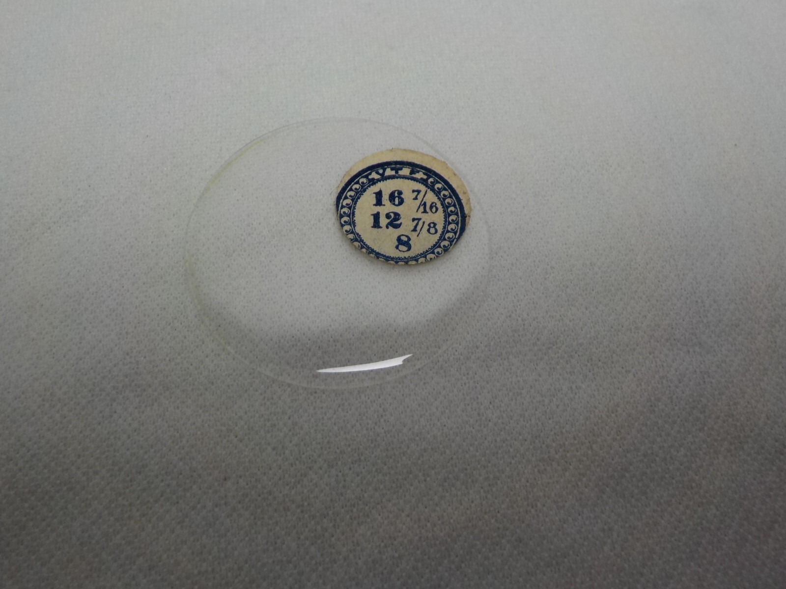 GLASS POCKET WATCH CRYSTAL HUNTER CASE SIZE 16 7/16 H 8 REPLACEMENT PART #135