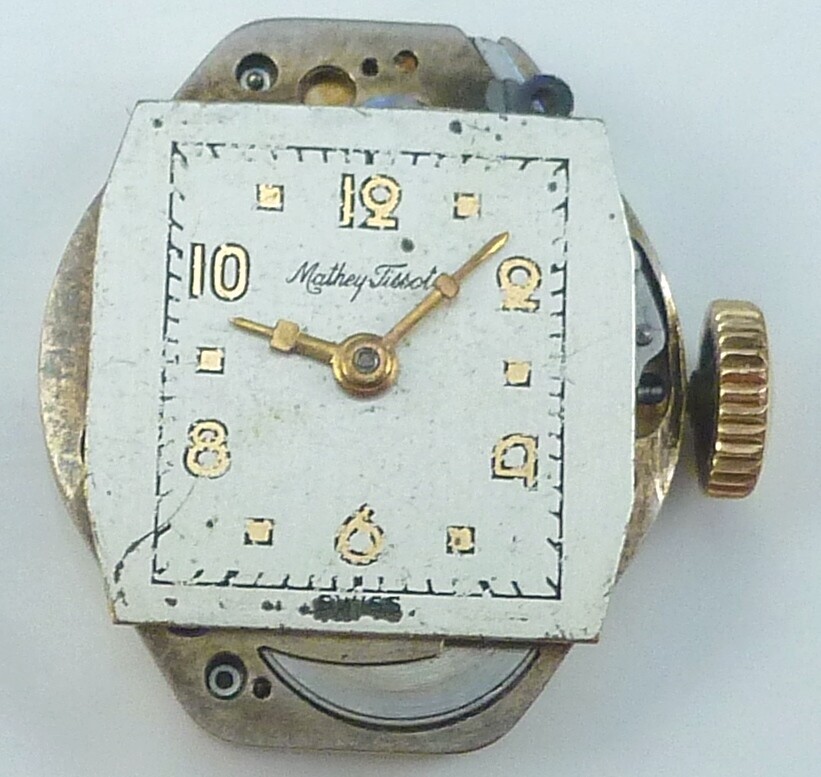 Vintage Mathey – Tissot LDS Mechanical Wristwatch Movement – Parts / Repair