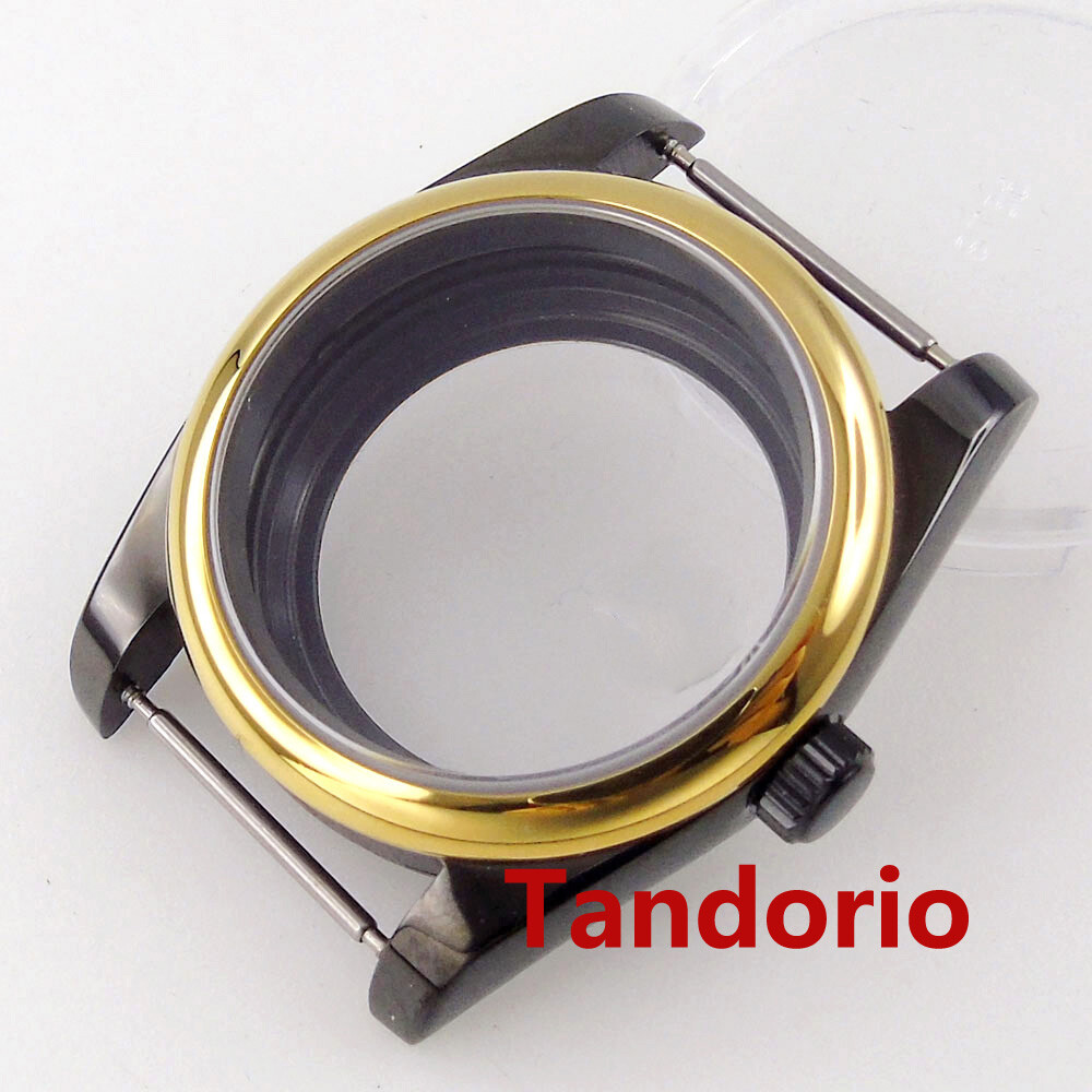 36mm/39mm Black Gold Watch Case Sapphire Glass Fit NH35 NH36 ETA2824 2836
