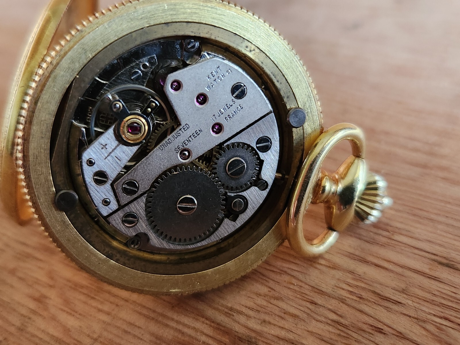Paul Dominique Pocket Watch 17 Jewels Shock Absorber Kent France Parts Vintage