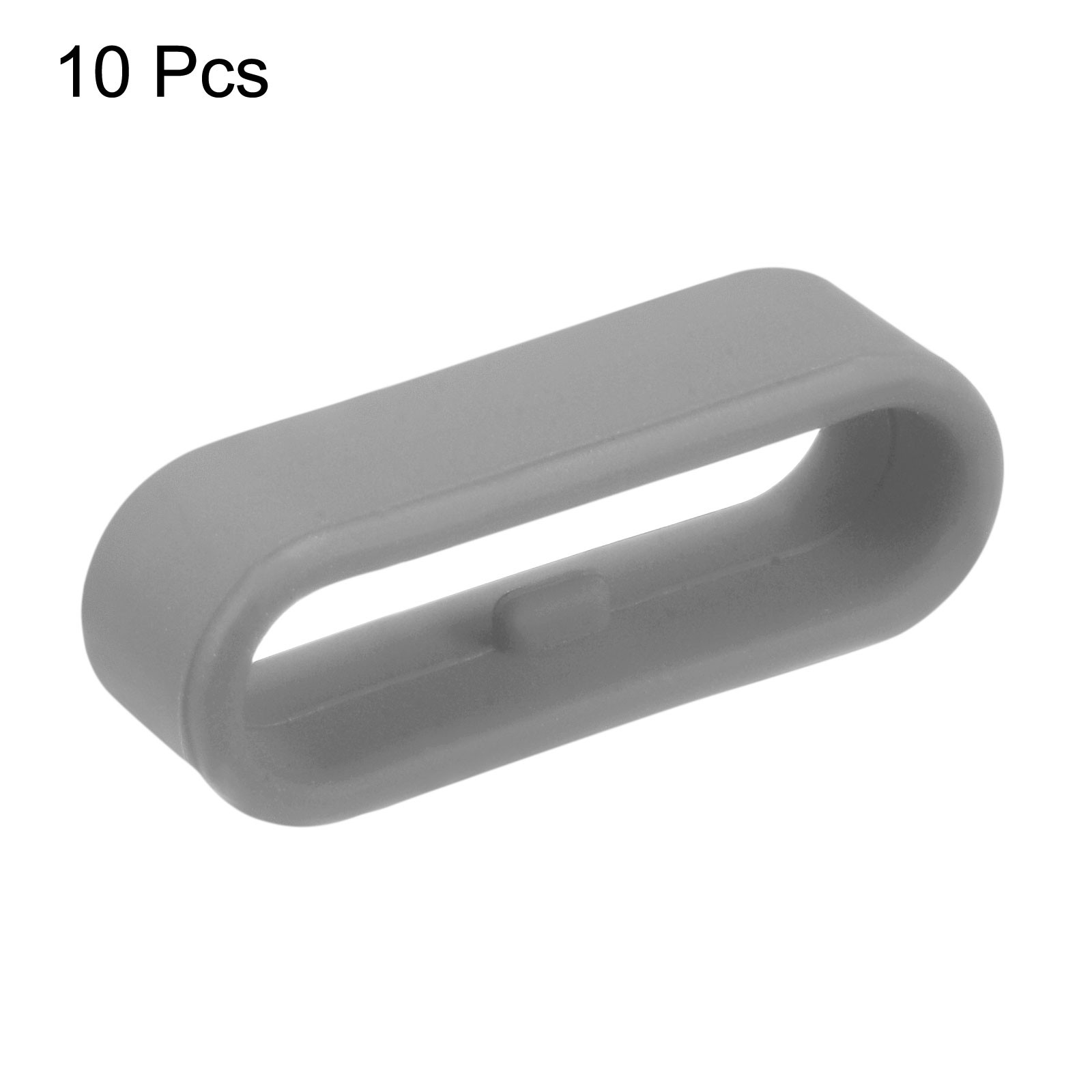 10Pcs, Watch Band Strap Loops Silicone Fastener Rings for 22mm Band Gray
