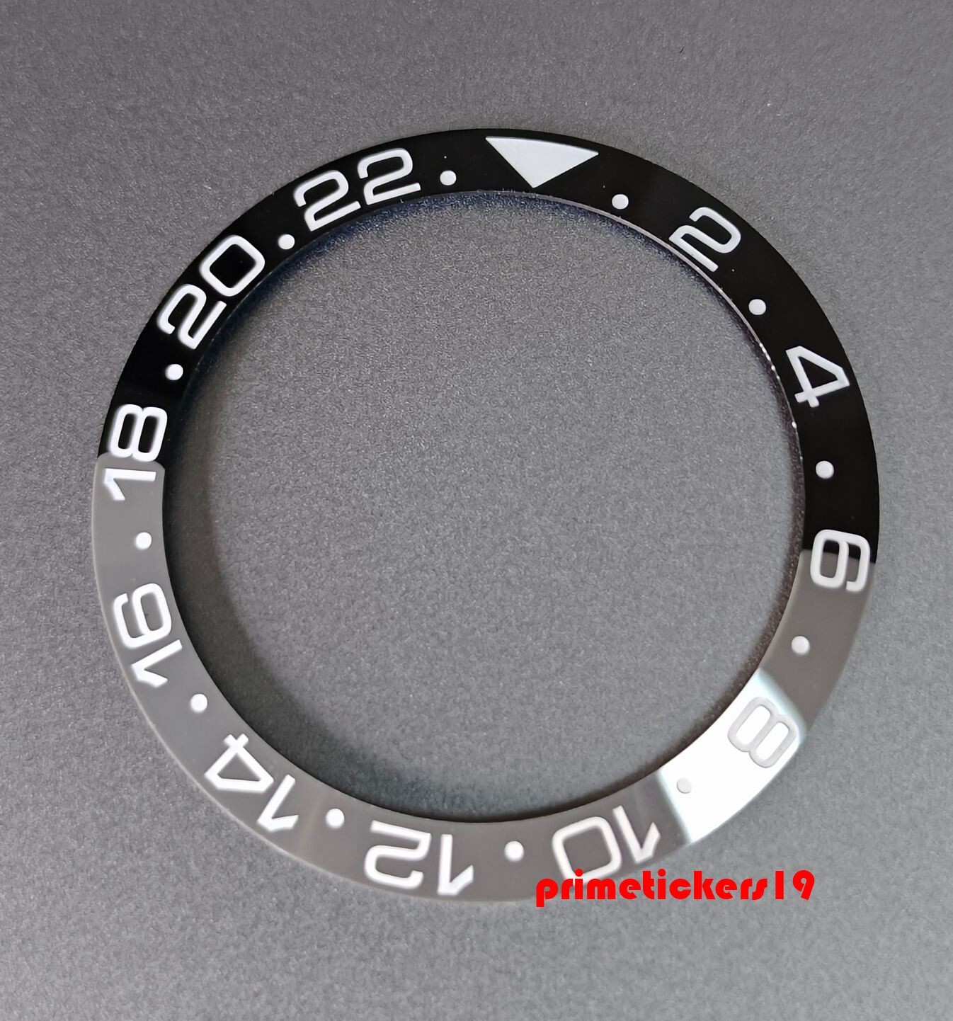 38mm x 30.6mm Black Grey 24H Sloped Ceramic Watch Bezel Insert Fit 40mm SUB Case