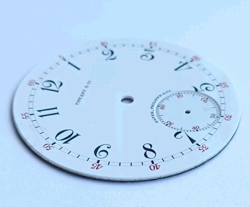 Rare Patek Philippe & Tiffany Co Pocket Watch Enamel DIAL ONLY Double Signed