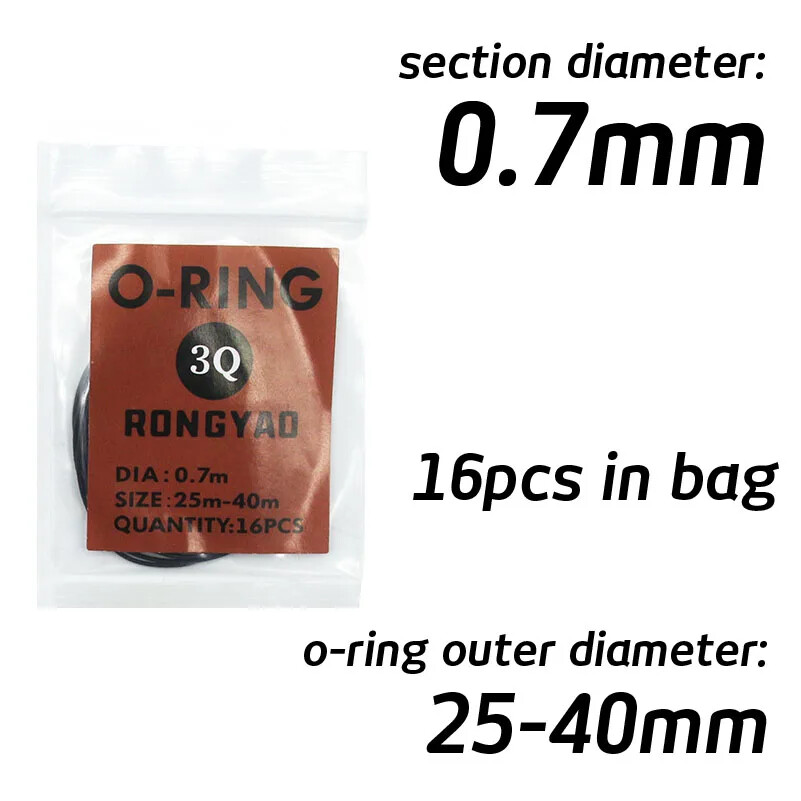 Watch Back Cover Gasket Sealing O-Ring 0.5 0.6 0.7 0.8mm 13-40mm Rear Seal Ring