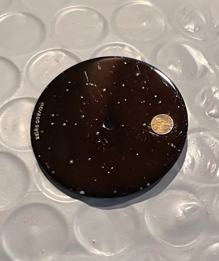 Movado Black Museum Swiss-Made 21.47mm Watch Dial Speckled NOS
